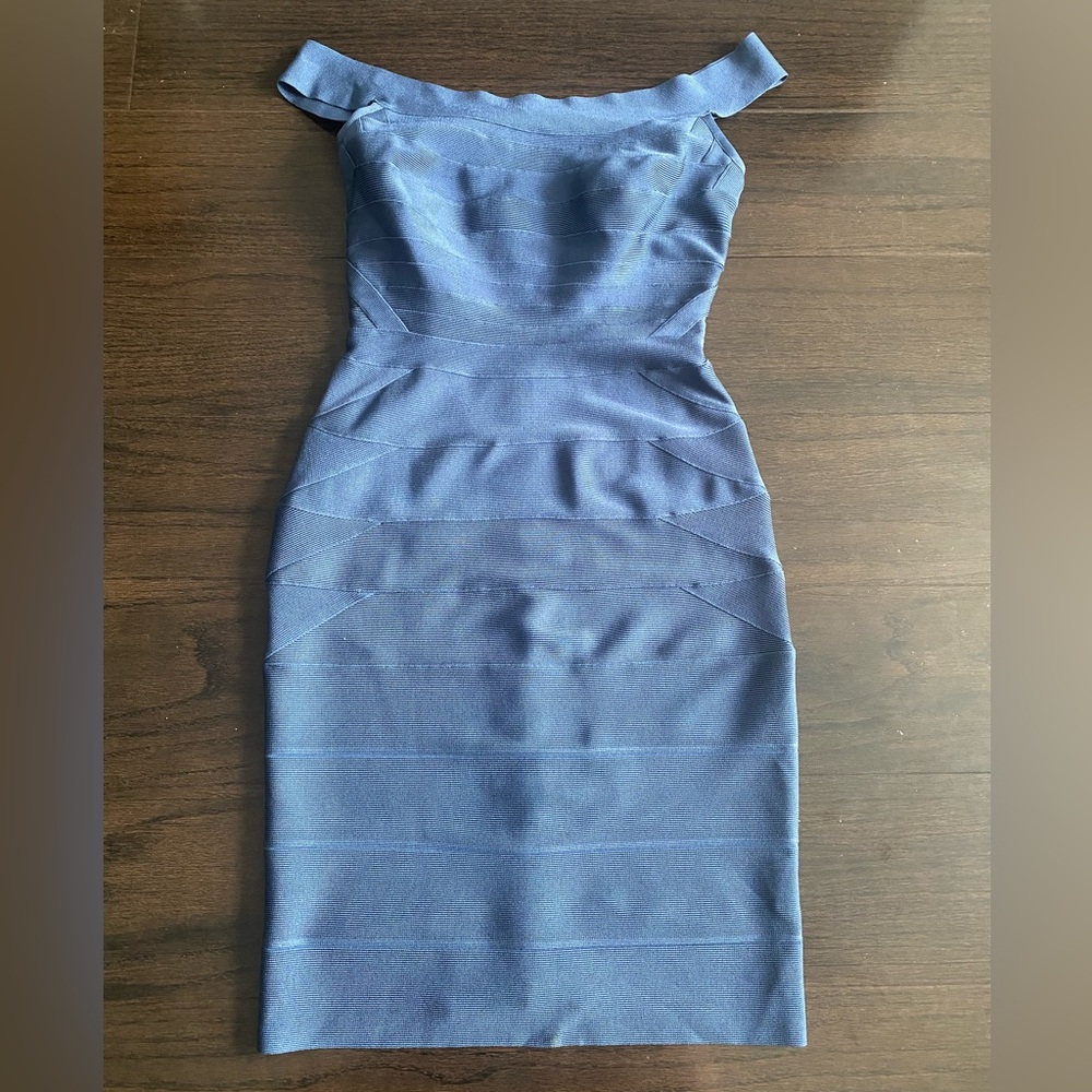 Herve leger navy blue bandage dress